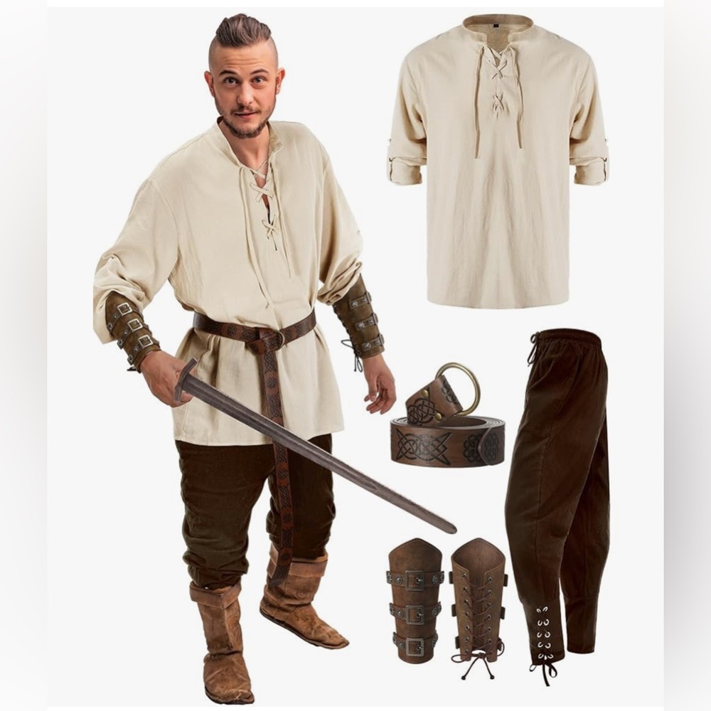 Medieval Unisex Viking Costume Set M